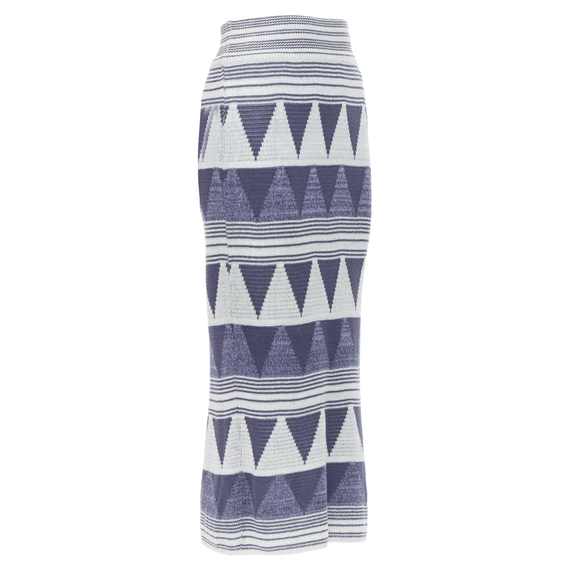 Jupe mi-longue en coton géométrique ethnique vintage Issey Miyake