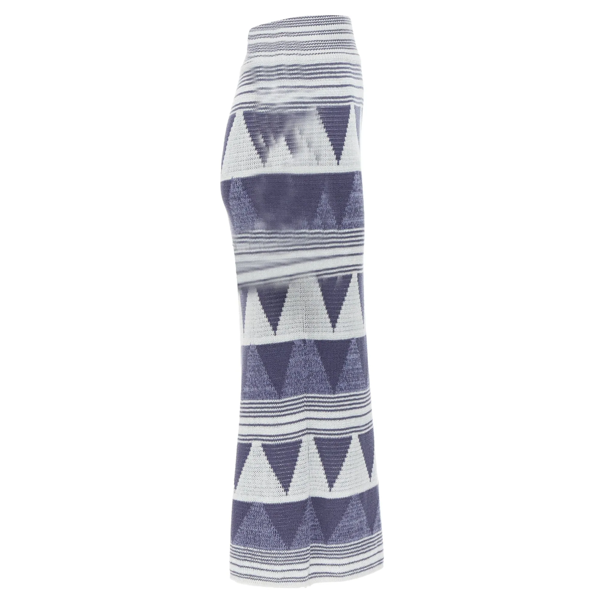 Jupe mi-longue en coton géométrique ethnique vintage Issey Miyake