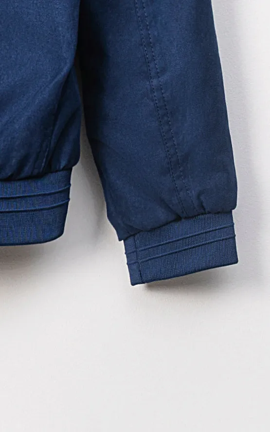 Jacket Full Sleeve Navy Windproof Nylon