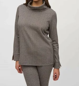 Pull oversize à motifs pied-de-poule Jacquard noir multicolore