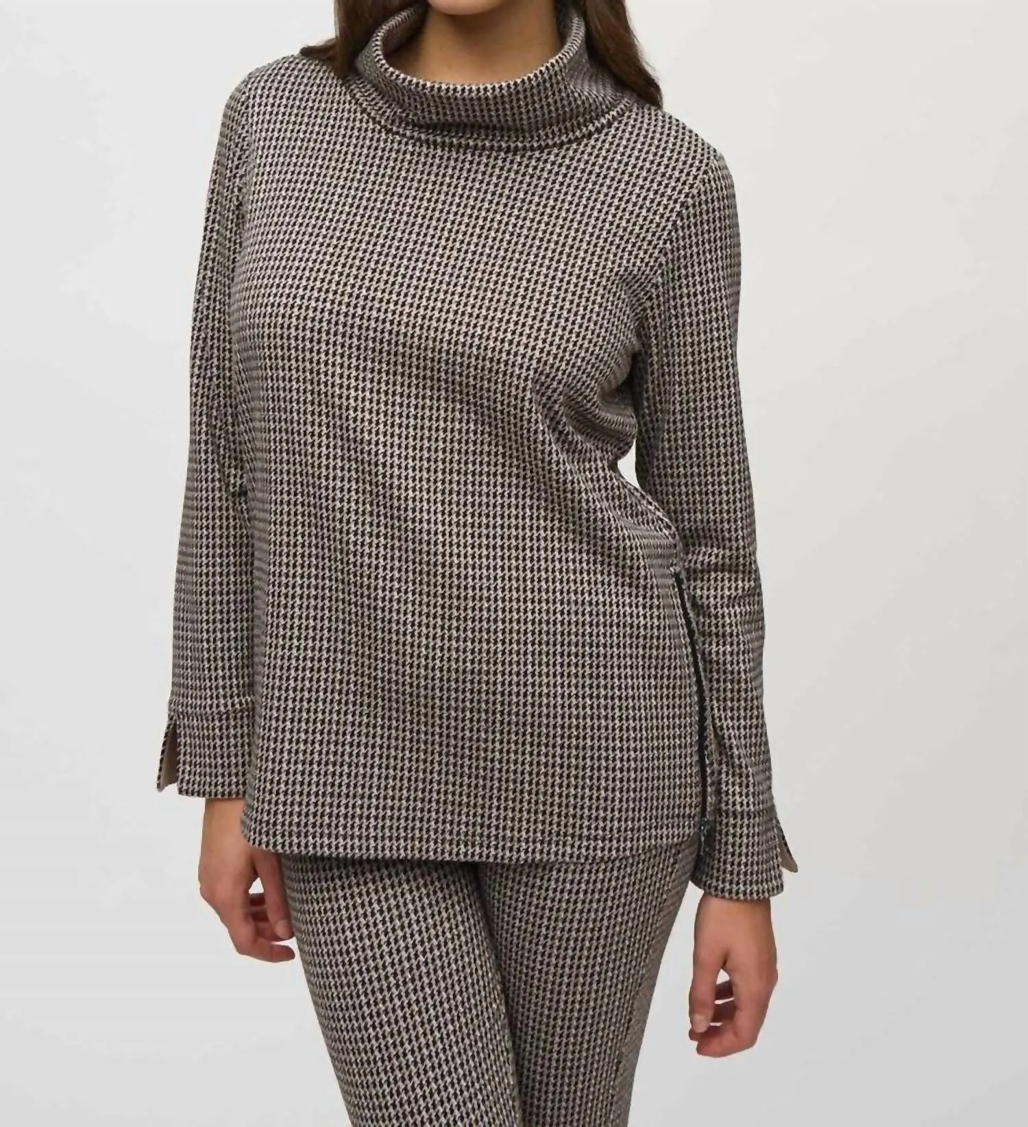 Pull oversize à motifs pied-de-poule Jacquard noir multicolore