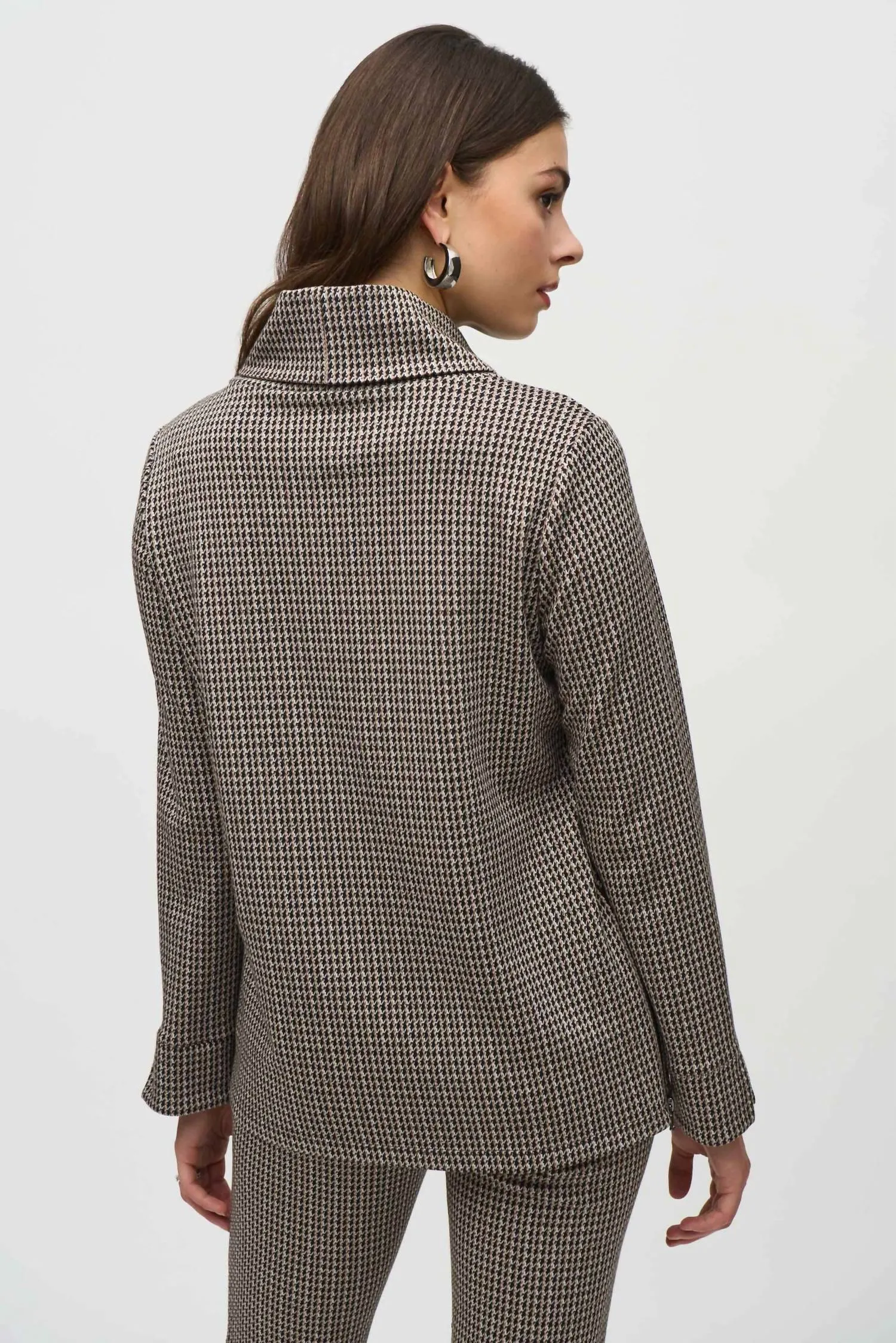 Pull oversize à motifs pied-de-poule Jacquard noir multicolore