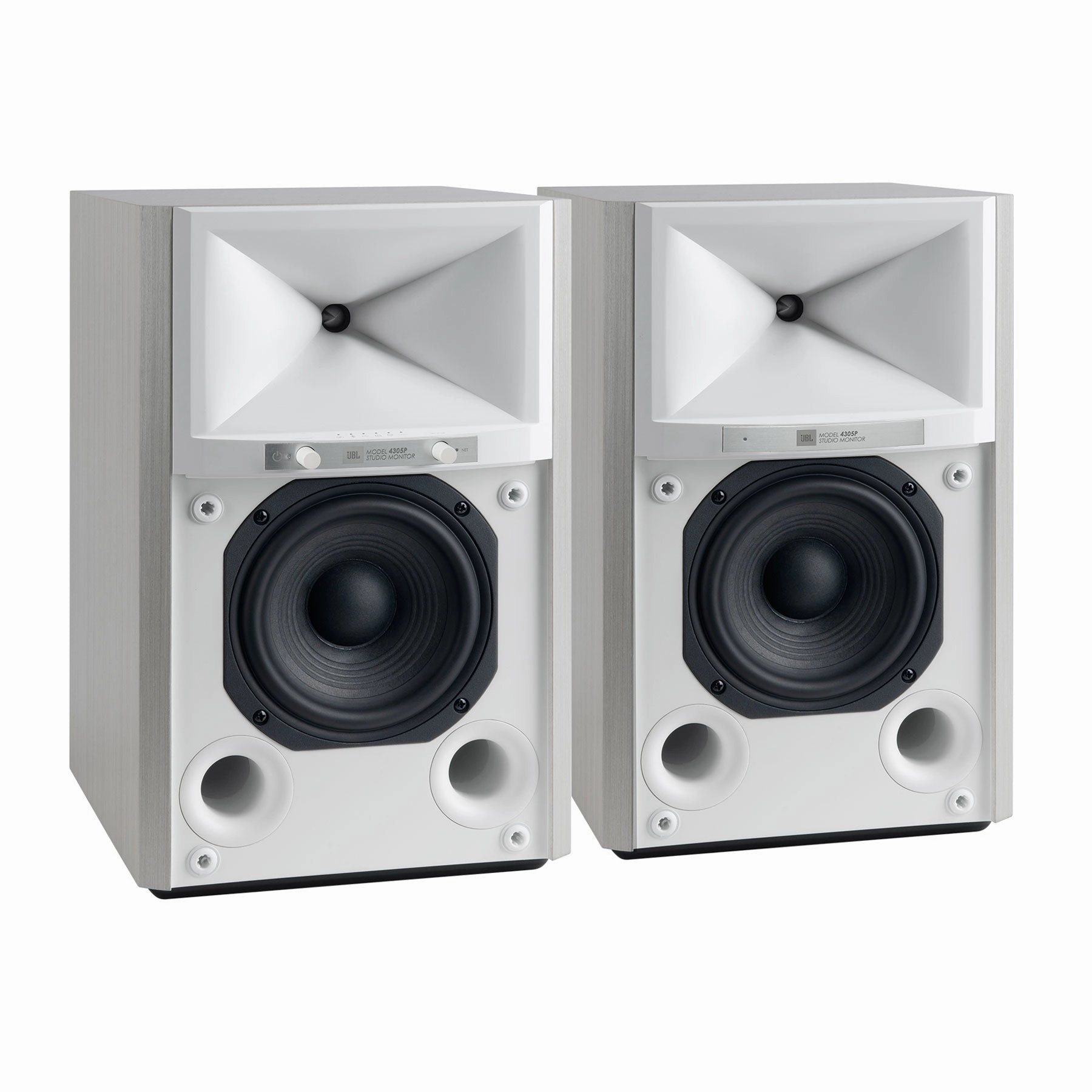 JBL: 4305P Powered Bookshelf Speakers w/ Streaming - Pair / White hi-fi DAC amp combo,hi-fi speaker impedance matcher,hi-fi RCA switch