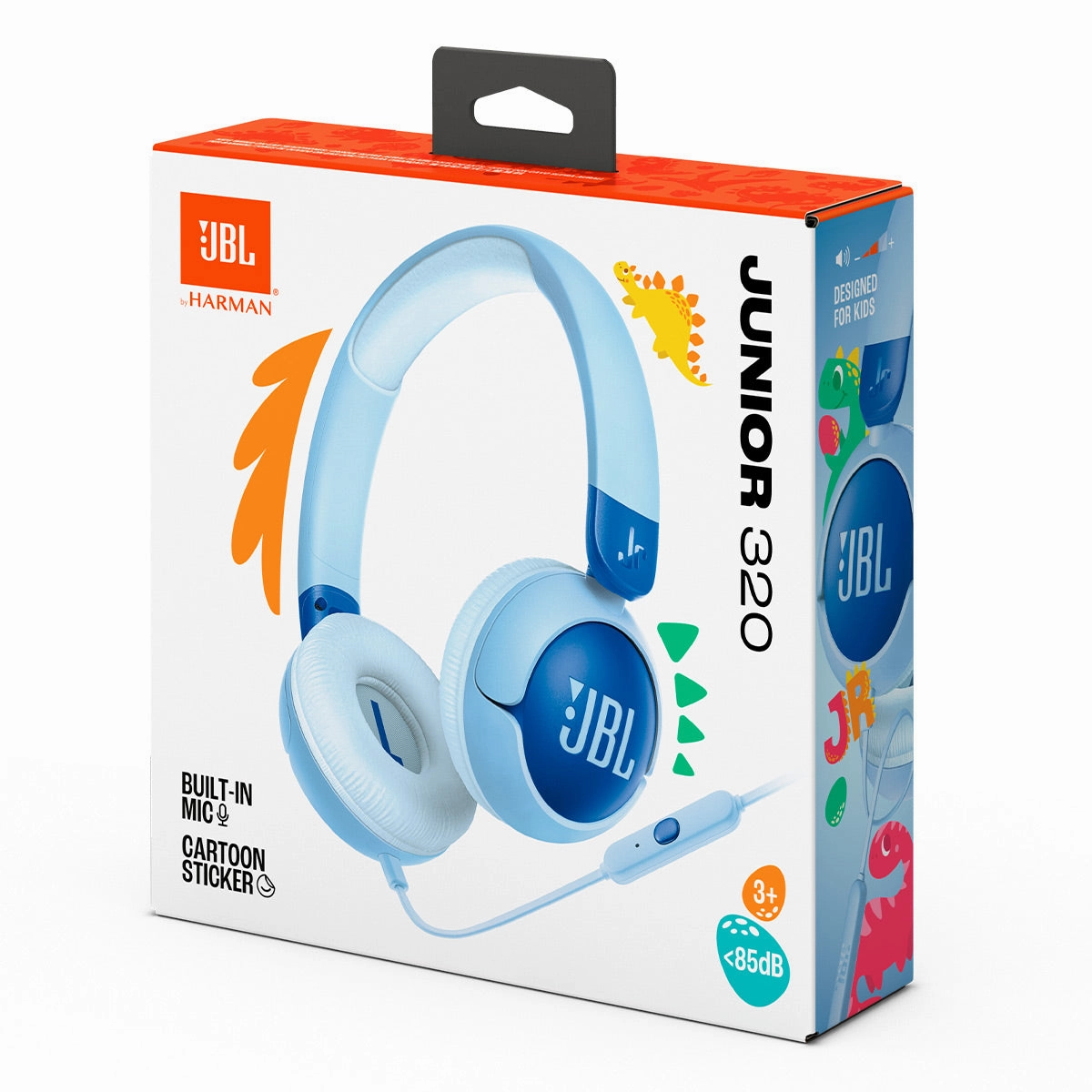 JBL jr320 Kid Safe On-Ear Wired Headphones (Blue)