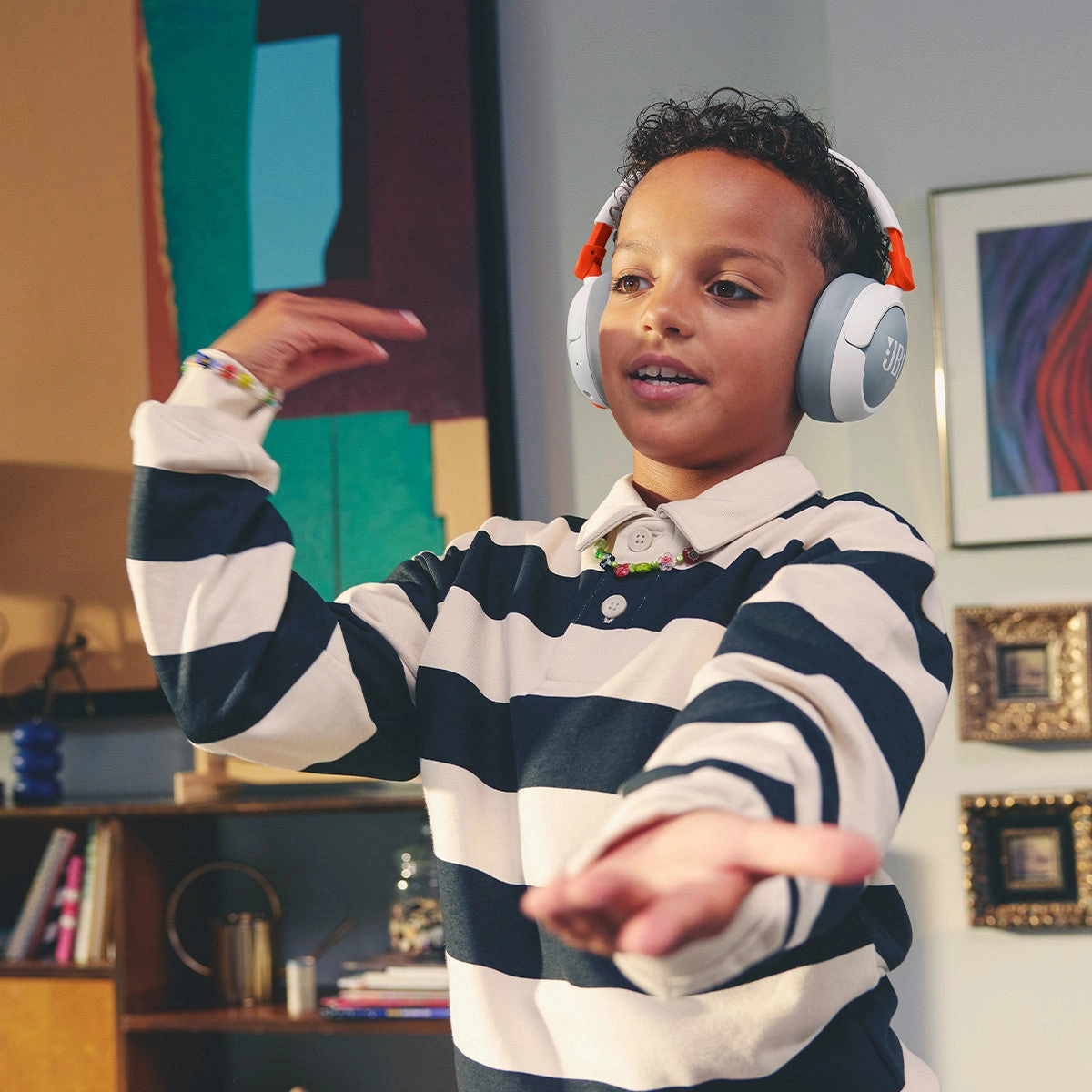 JBL Junior 470 Kid Safe On Ear Wireless Noise Cancelling Kids Headphones (White)