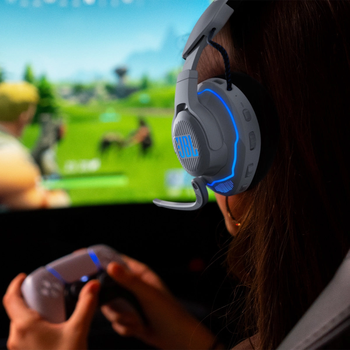 JBL Quantum 910P Wireless Gaming Headset with Active Noise Cancellation, Head Tracking, & Bluetooth for PlayStation, Nintendo Switch, Windows & Mac