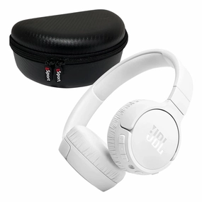 JBL Tune 670NC Wireless On Ear Noise Cancelling Headphone with gSport Carbon Fiber Case (White) hi-fi unbalanced input,hi-fi signal purity,hi-fi acoustic panel