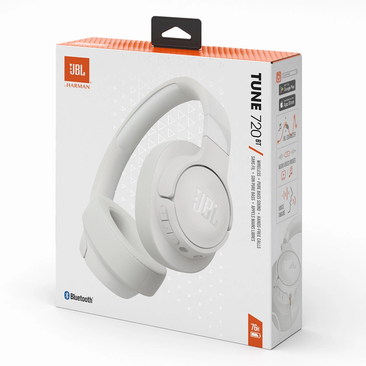JBL Tune 720BT Wireless Over-Ear Headphones (White)