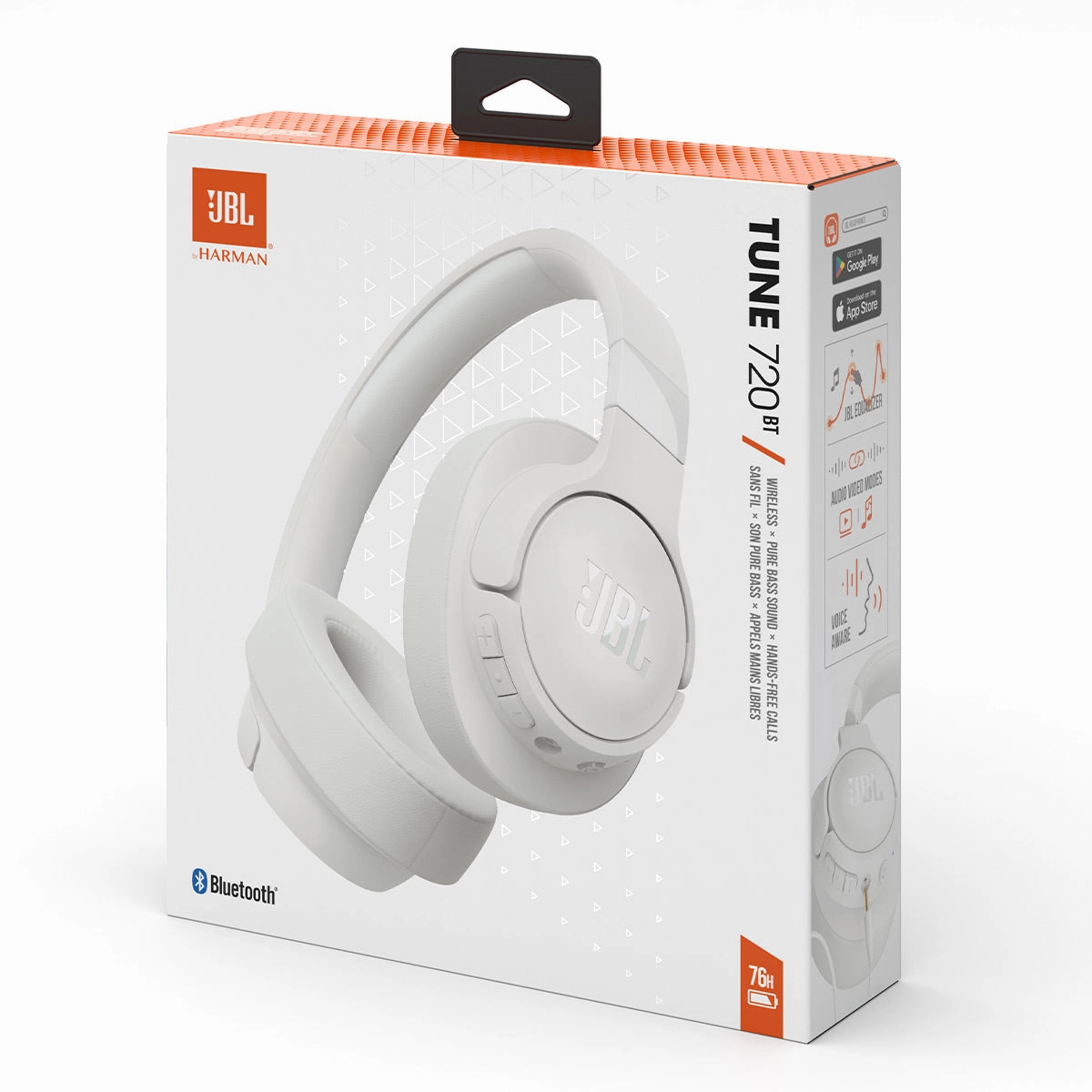 JBL Tune 720BT Wireless Over-Ear Headphones (White)