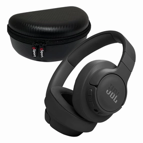 JBL Tune 770NC Wireless Over Ear Noise Cancelling Headphone with gSport Carbon Fiber Case (Black) hi-fi unbalanced input,hi-fi signal purity,hi-fi acoustic panel