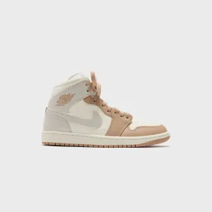 Jordan Air Jordan 1 Mid - Pale Ivory / Light Orewood Brown / Hemp / Sail Breathable Straps Footwear