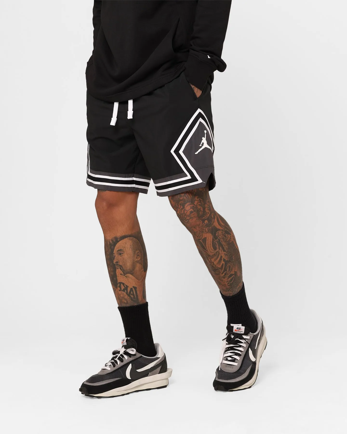 Short sportif Jordan Dri-FIT en tissu diamanté Noir/Blanc/Ombre foncée