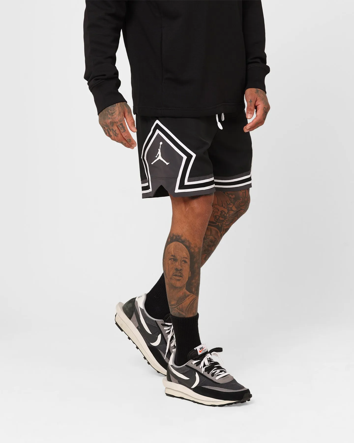 Short sportif Jordan Dri-FIT en tissu diamanté Noir/Blanc/Ombre foncée