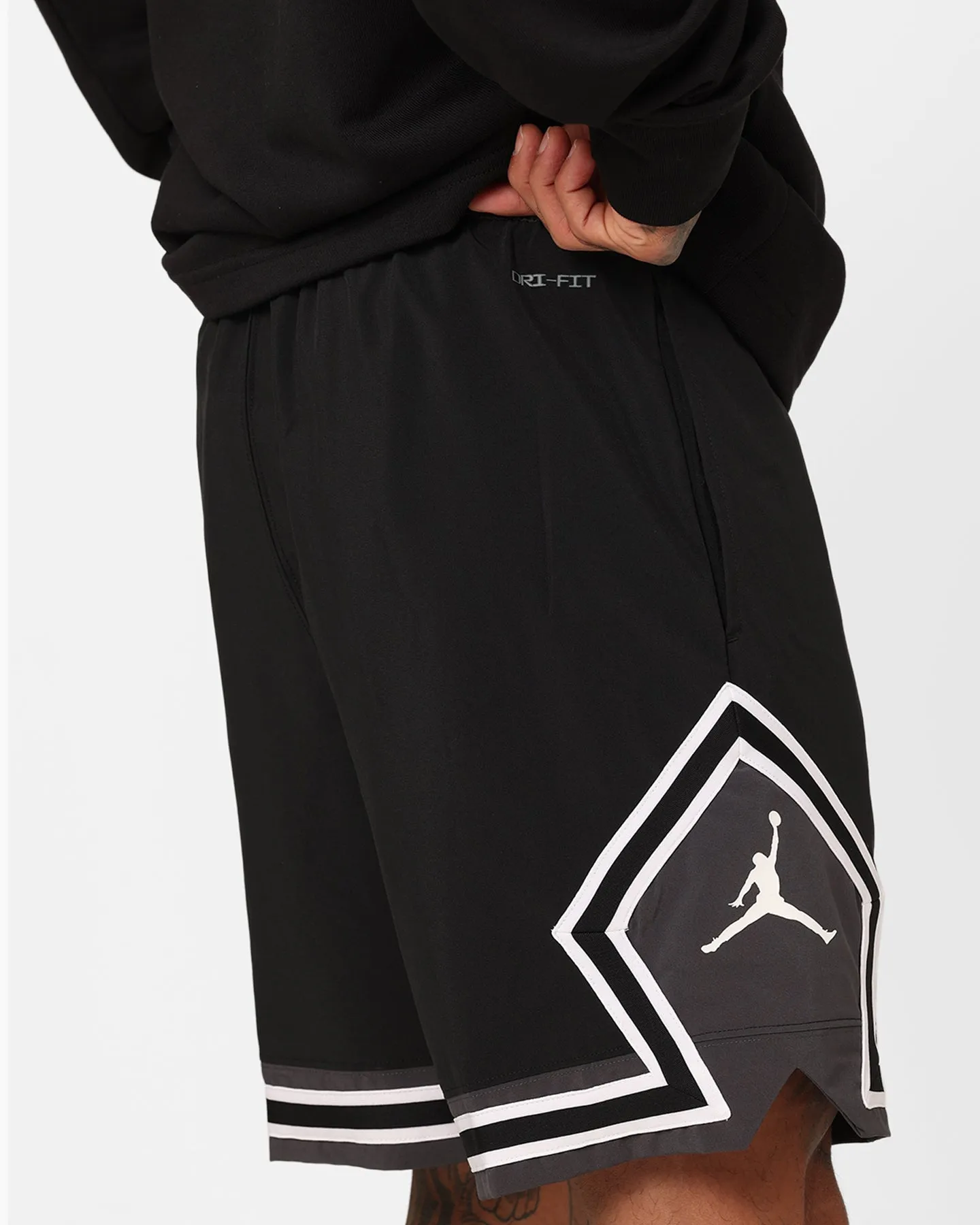Short sportif Jordan Dri-FIT en tissu diamanté Noir/Blanc/Ombre foncée
