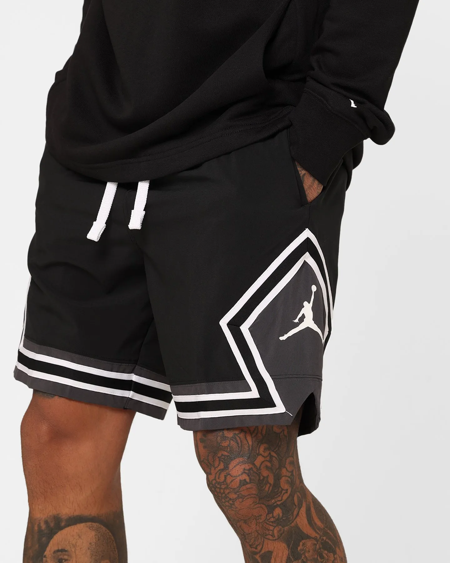 Short sportif Jordan Dri-FIT en tissu diamanté Noir/Blanc/Ombre foncée