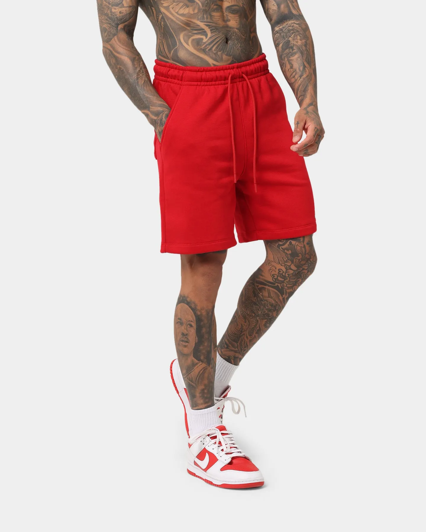 Jordan Essential Shorts en polaire Blanc/Rouge sport