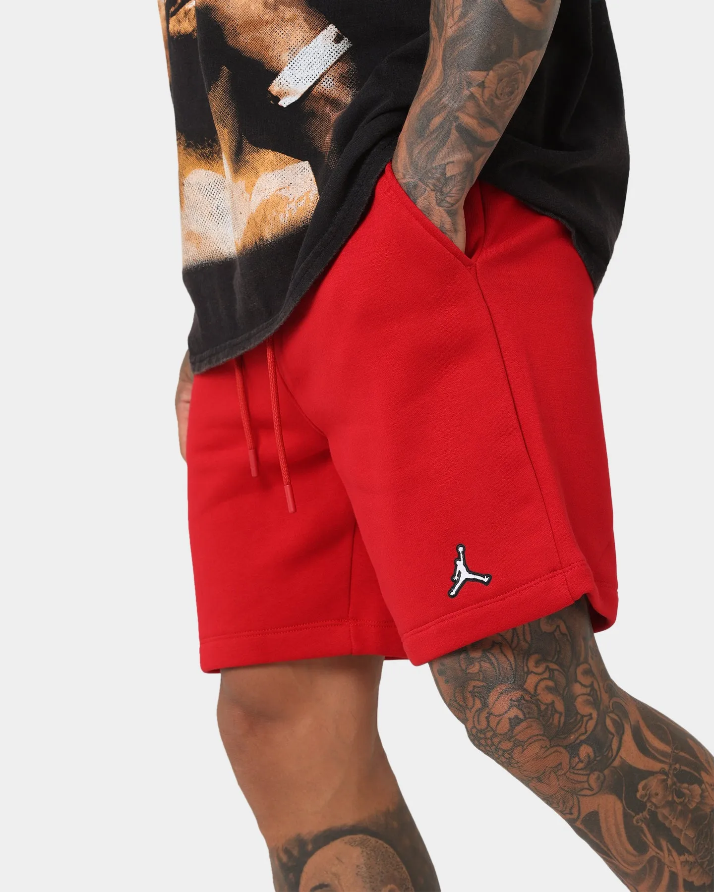 Jordan Essential Shorts en polaire Blanc/Rouge sport