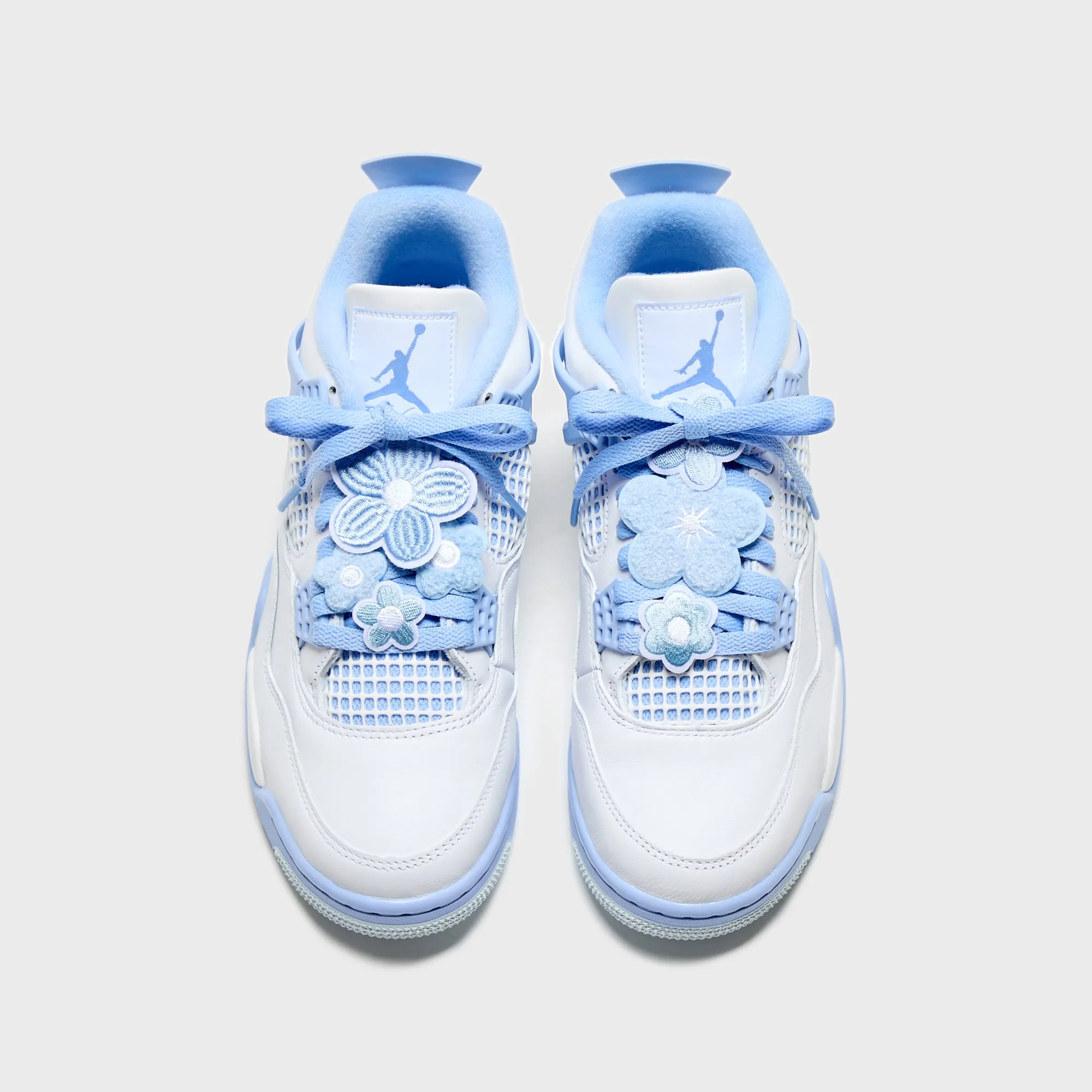 Comfortable For Cloudy Weather EasyToMaintain Jordan Wmns Air Jordan 4 Retro - White / Aluminum / Blue Tint / Oil Green
