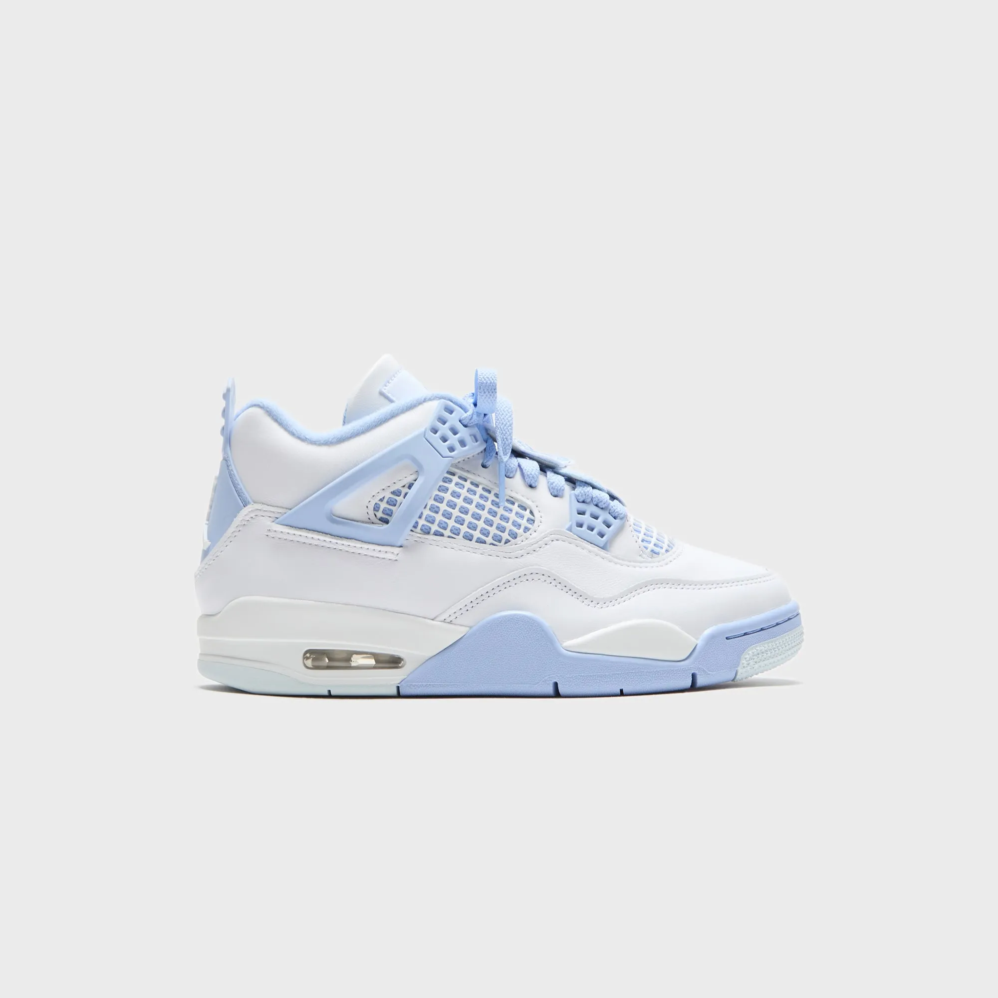 Jordan Wmns Air Jordan 4 Retro - White / Aluminum / Blue Tint / Oil Green Quick-Drying Mesh Exclusive Design