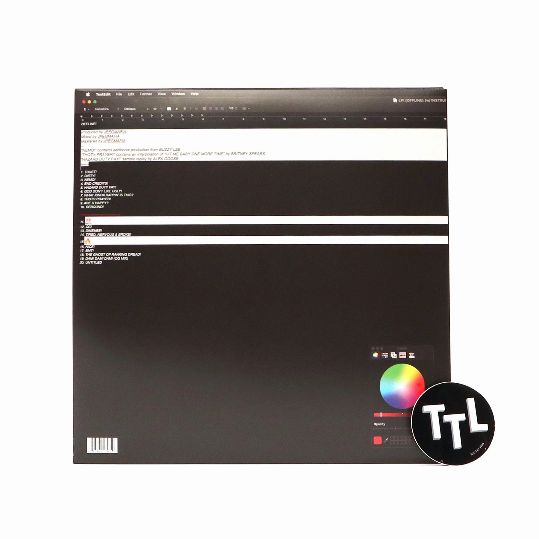 JPEGMAFIA: Lp! (Colored Vinyl) Vinyl 2LP