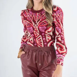Pull Julia à motif tribal palmier