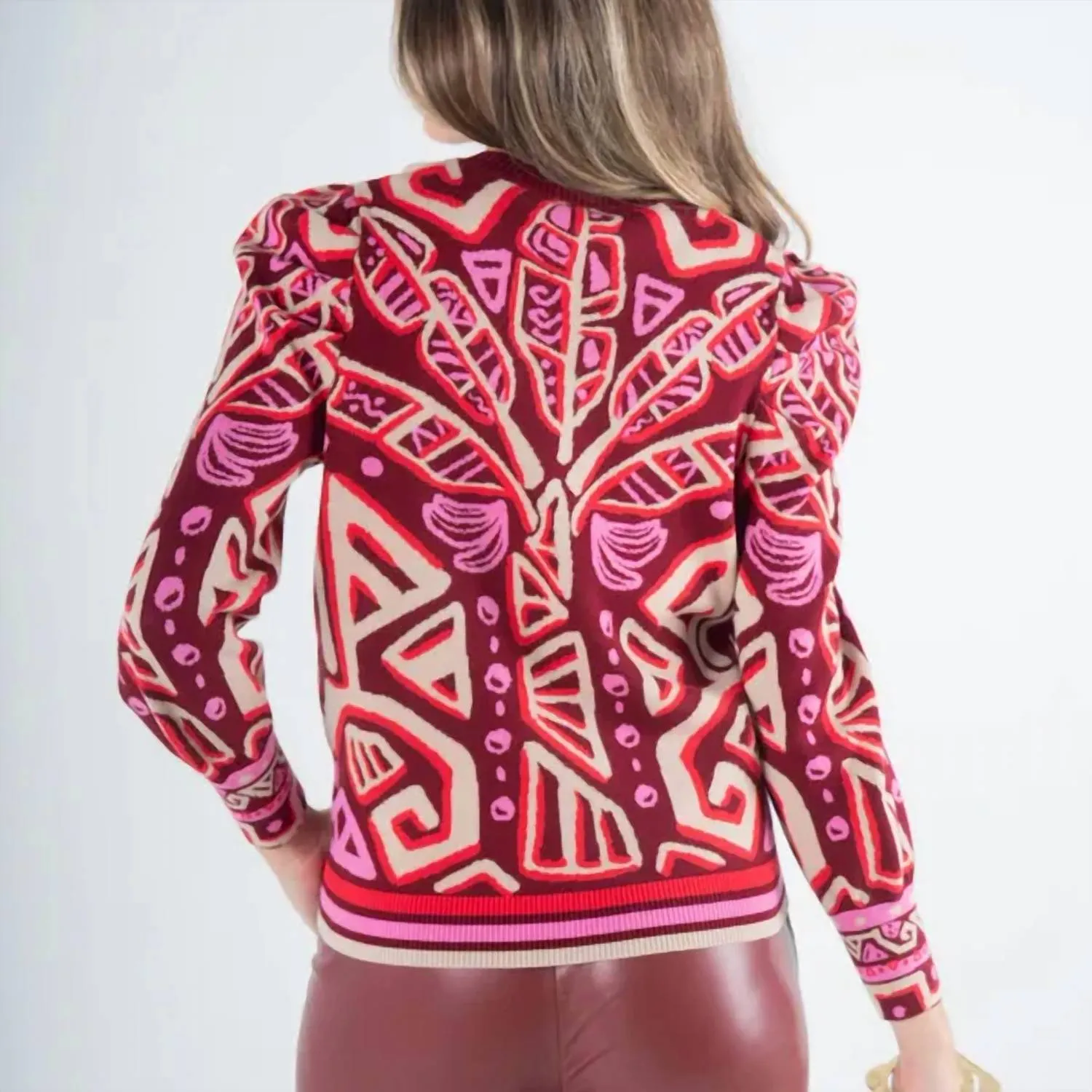 Pull Julia à motif tribal palmier