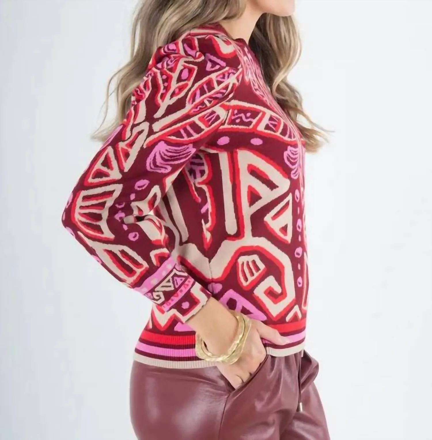Pull Julia à motif tribal palmier