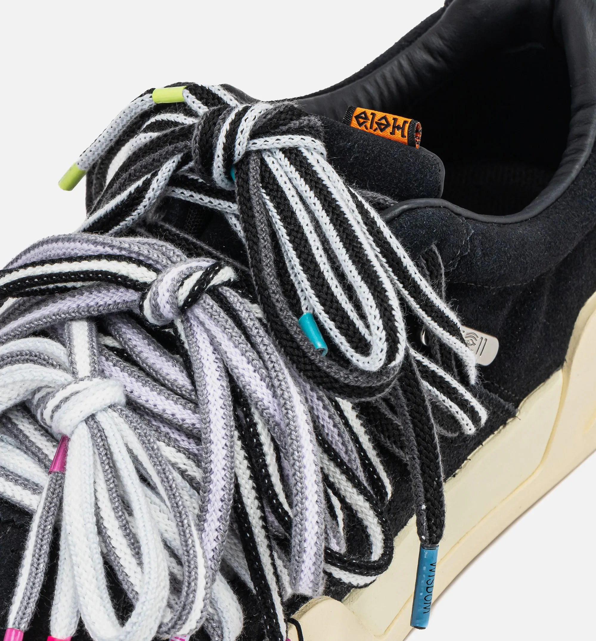 Kai Hela Roots Tribe Mens Lifestyle Shoe - Black/White/Multicolor Comfortable Back