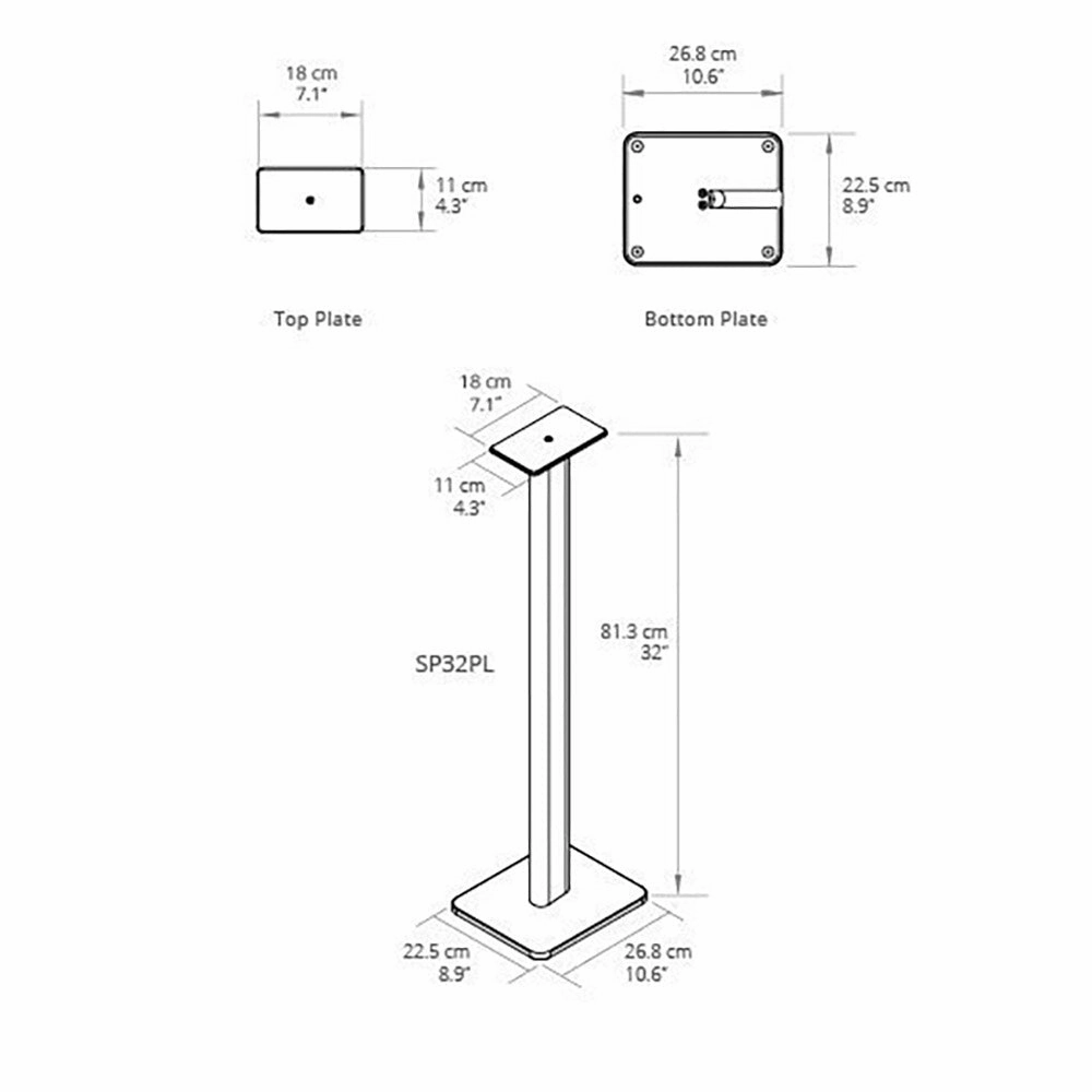 Kanto: SP32PLW Speaker Stands for YU4 / YU6 / TUK (32" Height / White / Pair) (Open Box Special)