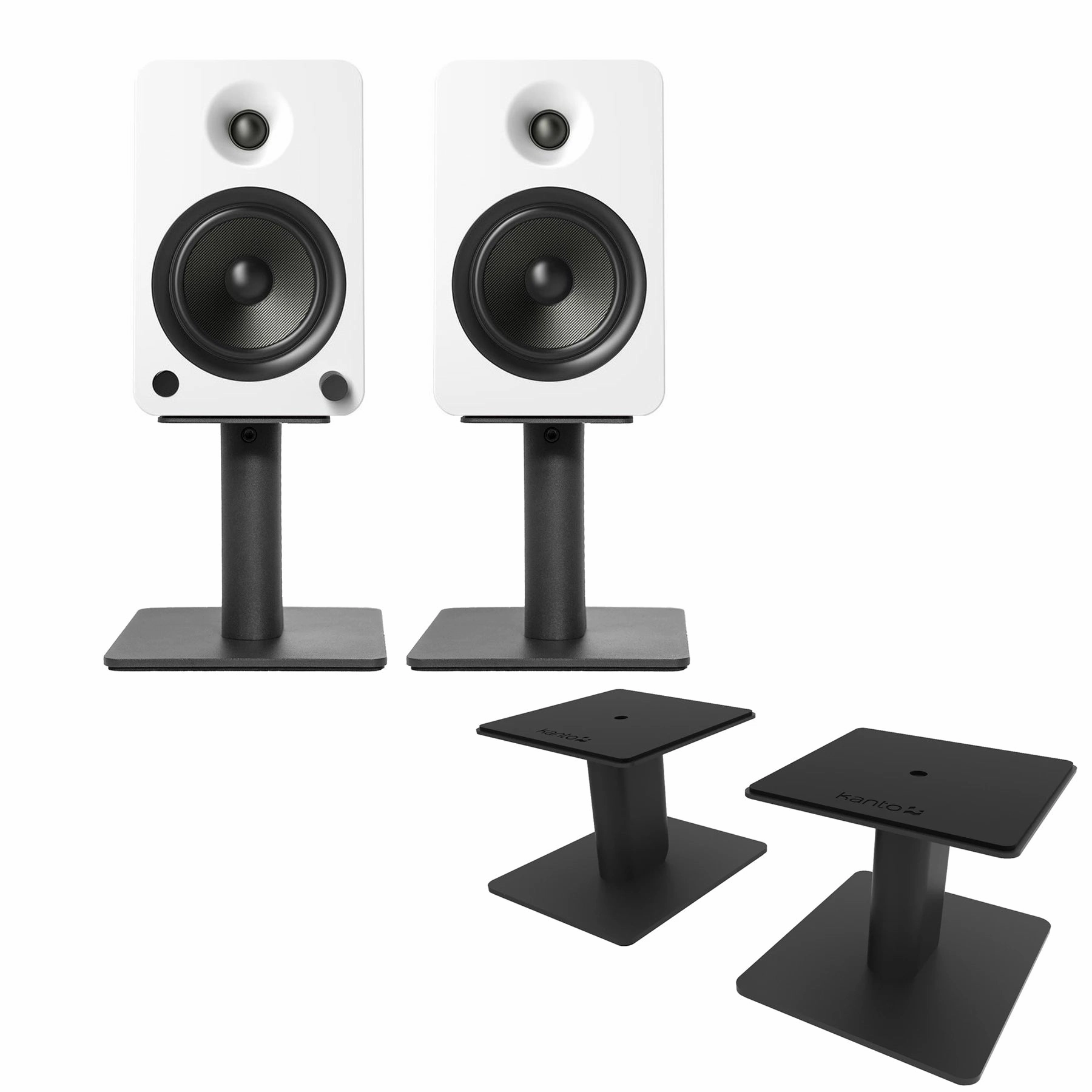 Kanto: SP6HD Desktop Speaker Stands for YU6 / TUK (6" Height / Black / Pair) - (Open Box Special) hi-fi DAC amp combo,hi-fi speaker impedance matcher,hi-fi RCA switch