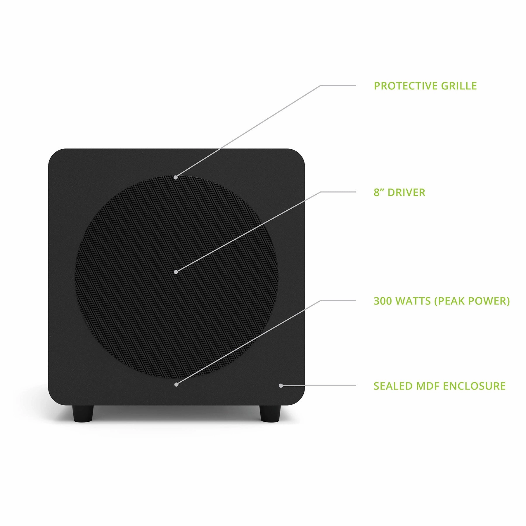 Kanto: SUB8V Powered Subwoofer - Matte Black (SUB8VMB)