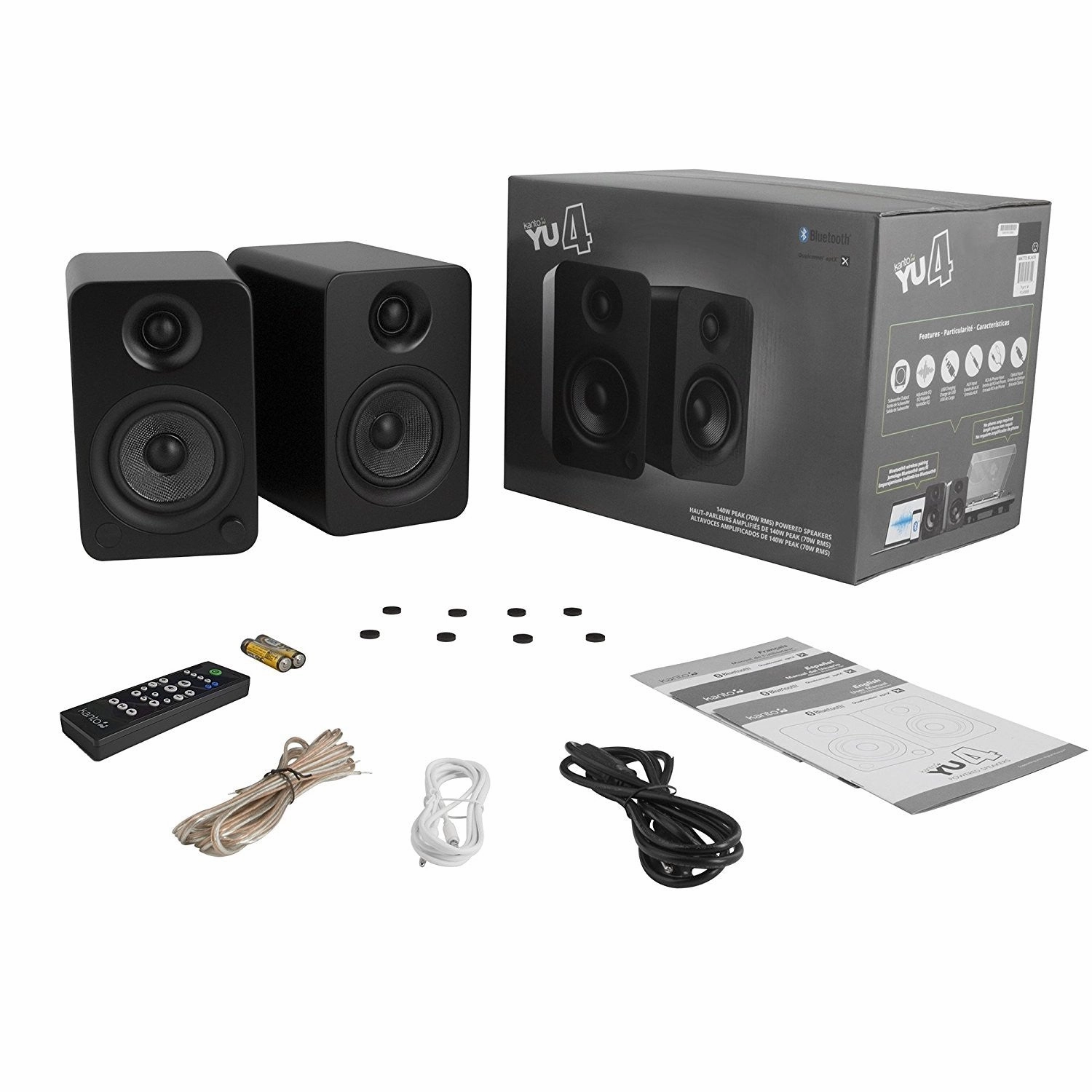 Kanto: YU4 Powered Bookshelf Speakers - Matte Black (YU4MB) (Open Box Special)