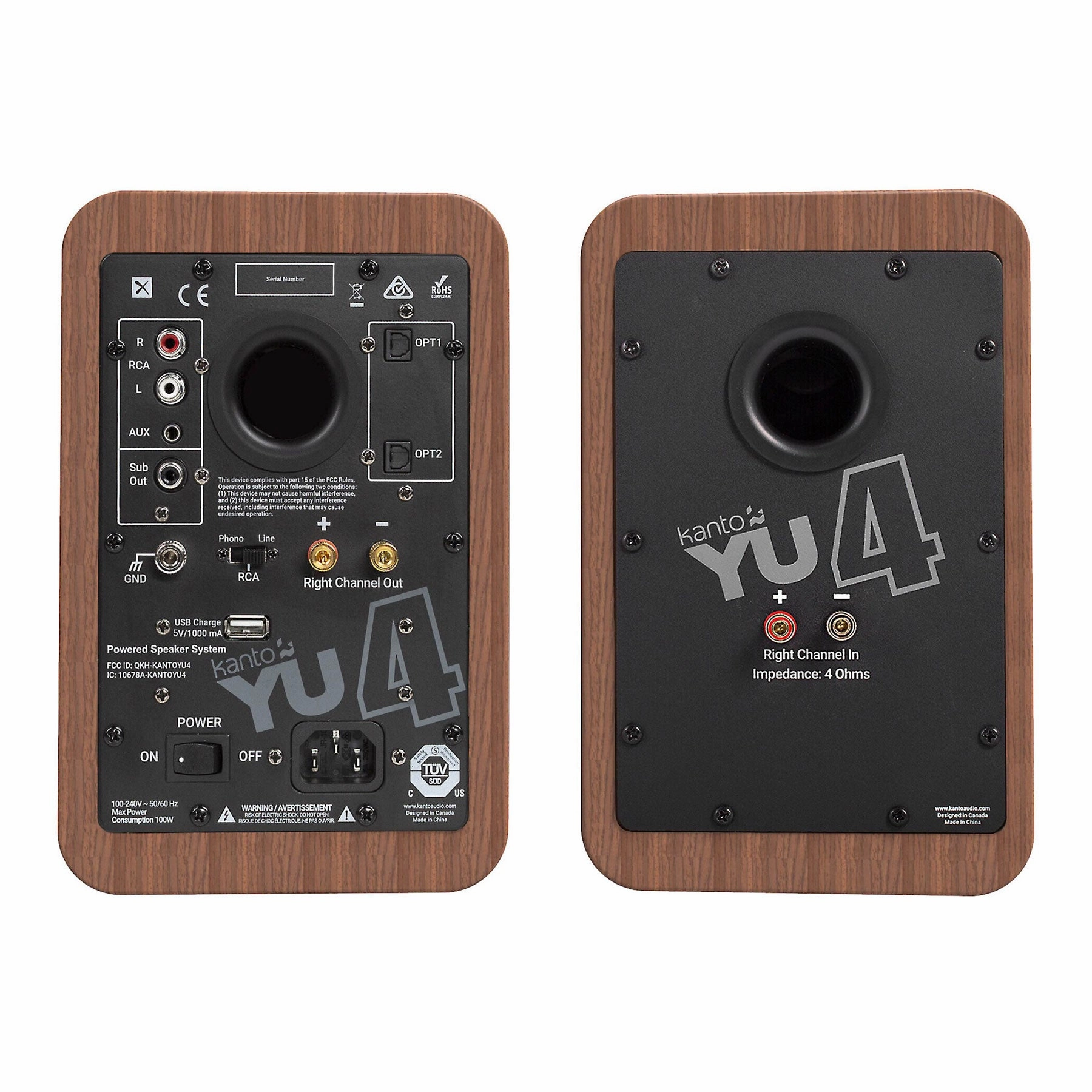 Kanto: YU4 Powered Bookshelf Speakers - Walnut (YU4WALNUT)