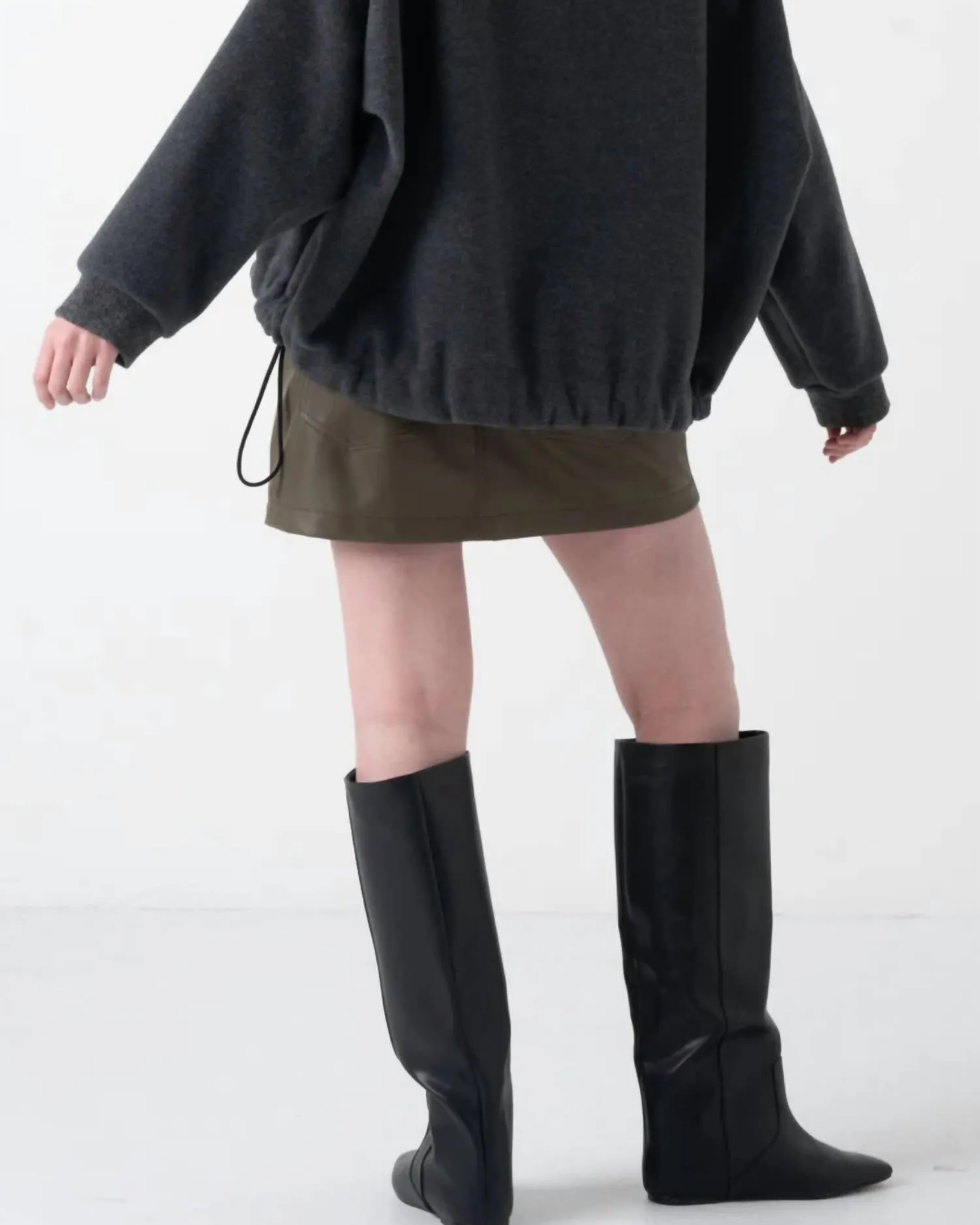 Katie Mini Jupe En Vert Olive Foncé