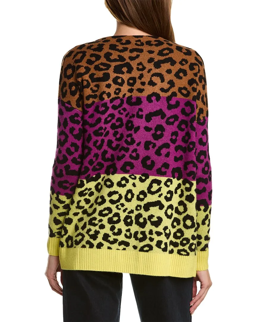 Cardigan en laine et cachemire mélangés Kier   J Leopard
