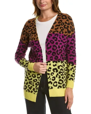 Cardigan en laine et cachemire mélangés Kier   J Leopard