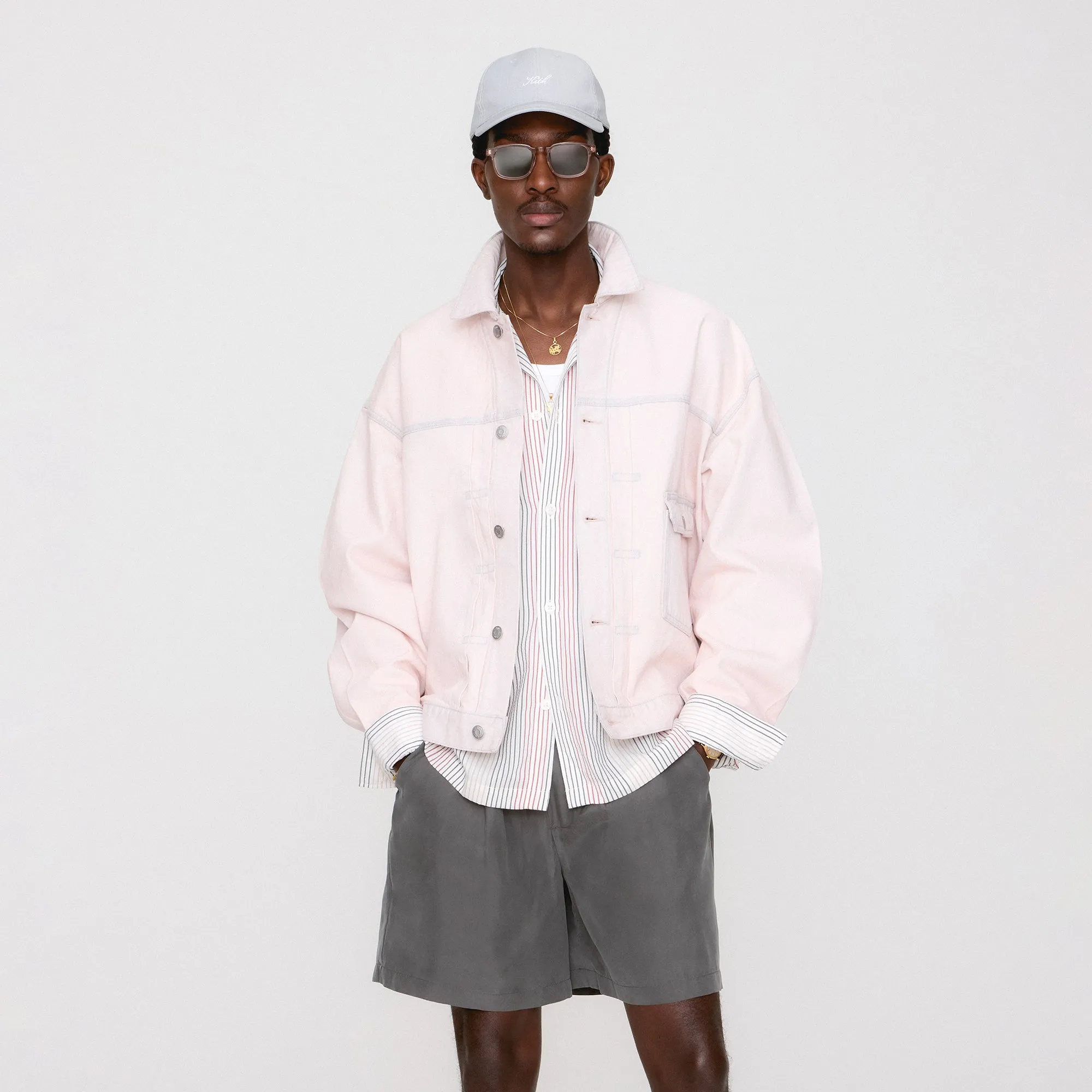 Kith Alonzo Denim Jacket - Washed Pastel Comfortable Elastic Unique Hood With Odor-Resistant Materials