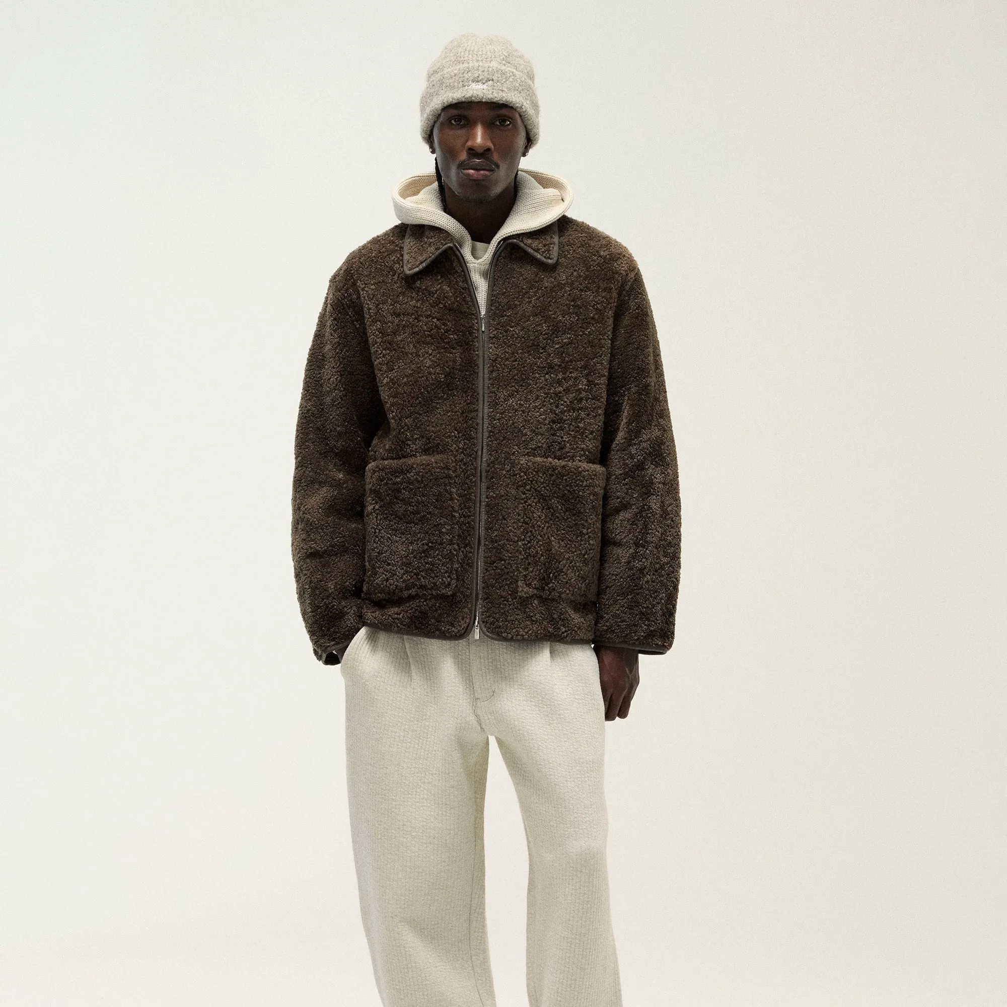 Henley Neck Kith Archer Shearling Jacket - Silo
