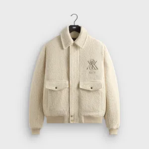 Kith Boucle Hawthorne Flight Jacket - Sandrift "Frosted Shine