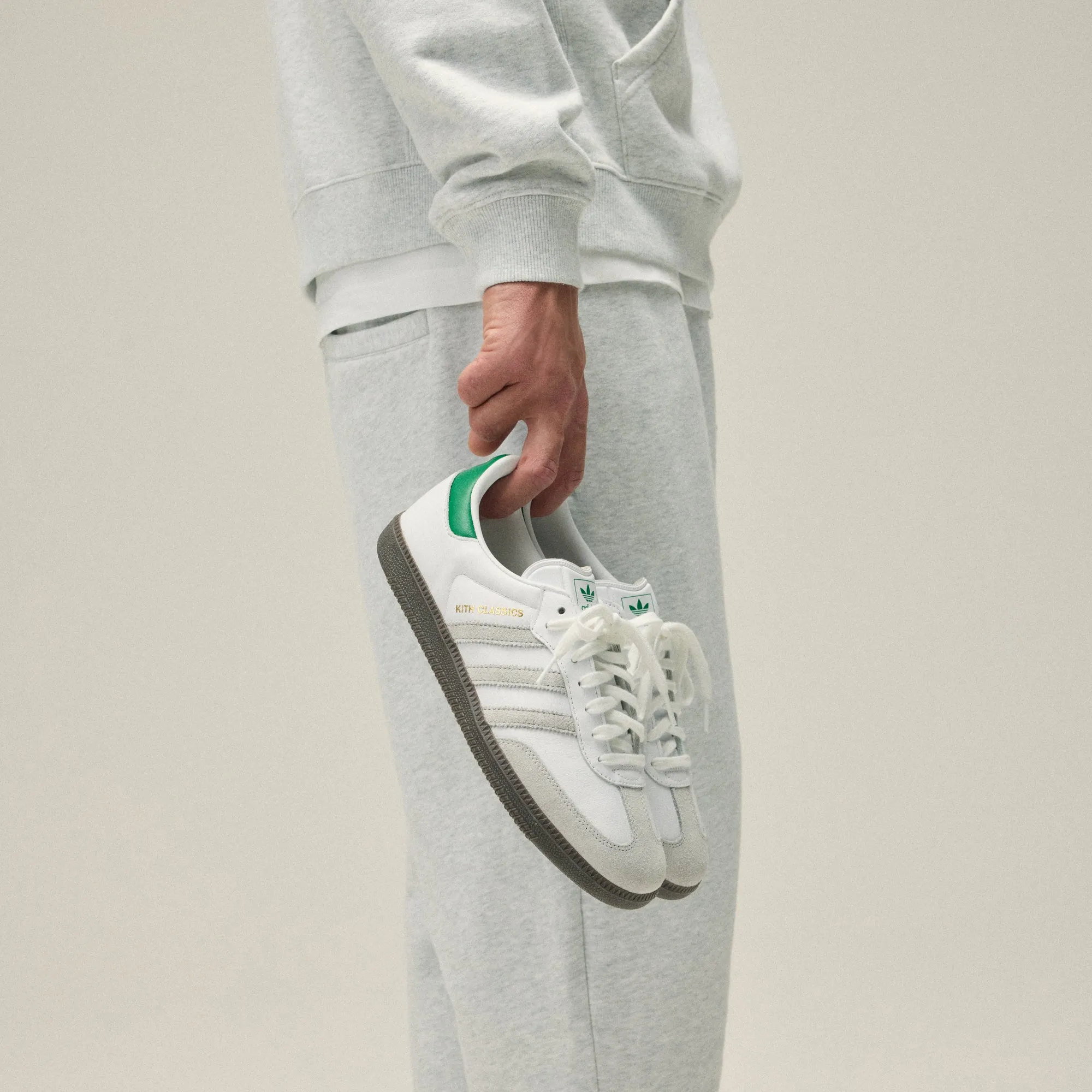 Kith Classics For Adidas Originals Samba Og - White / Green Protected Stride Comfortable Fit"