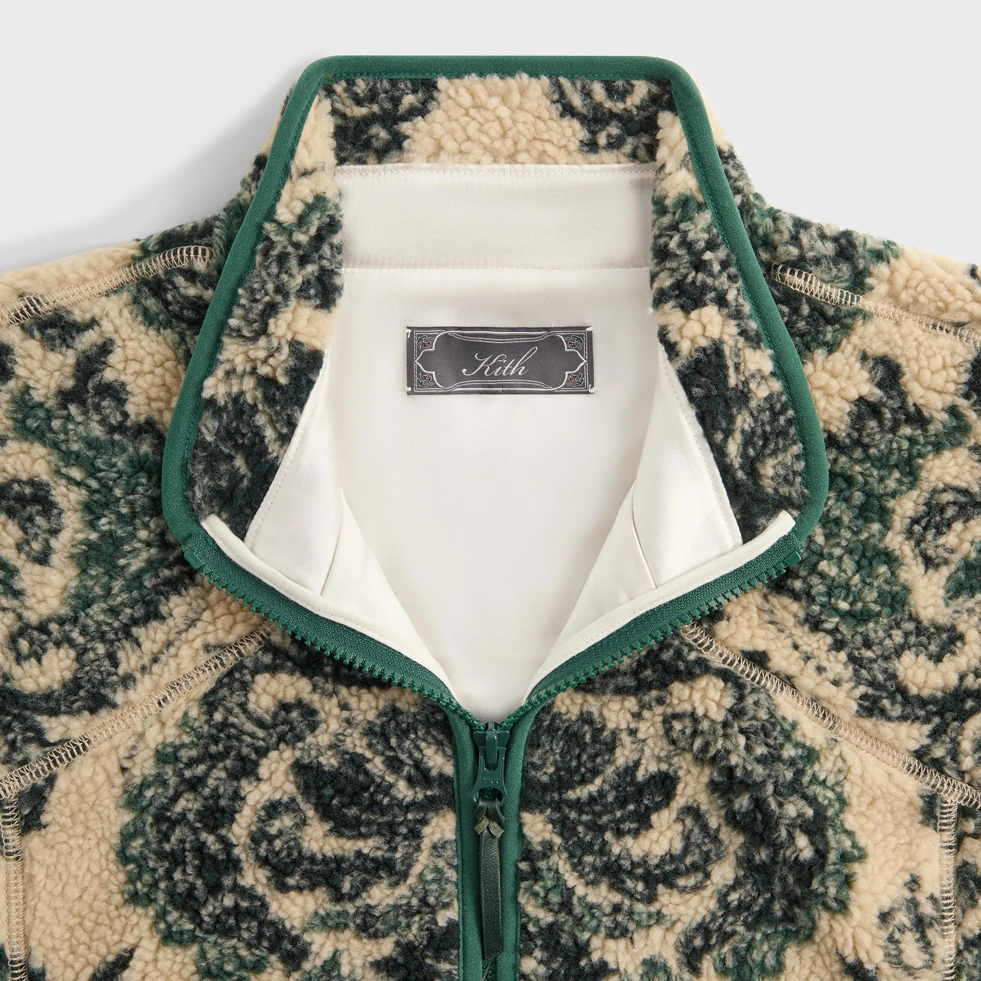 Kith Damask Floral Sherpa Harper Jacket - Eternal Elastic Cord Edge Trim Foldable Design