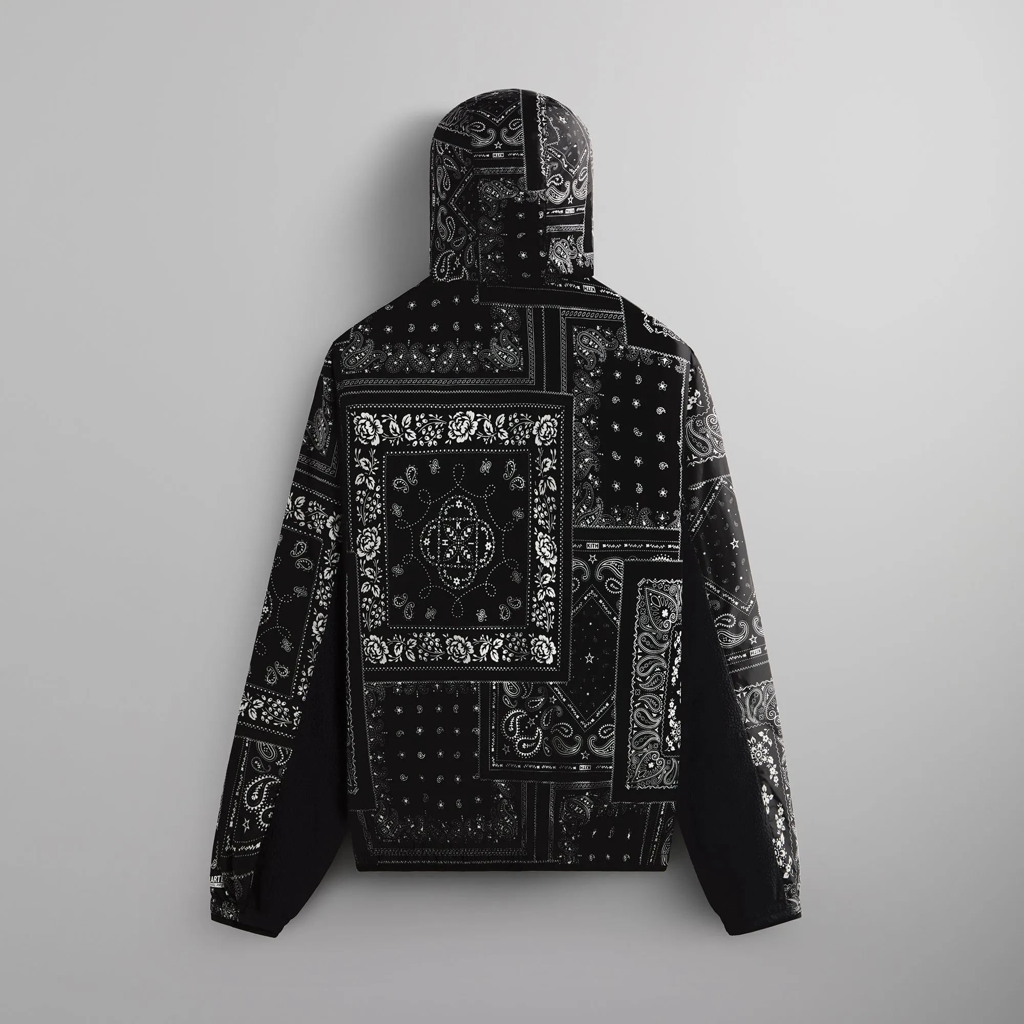 Tactile Mass-Produced Waist Kith Deconstructed Bandana Madison V Jacket - Black