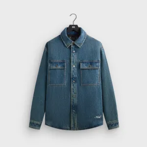 Performance Wear Design Raw Edge Hem Style Kith Denim Apollo Shirt Jacket - Luka Wash