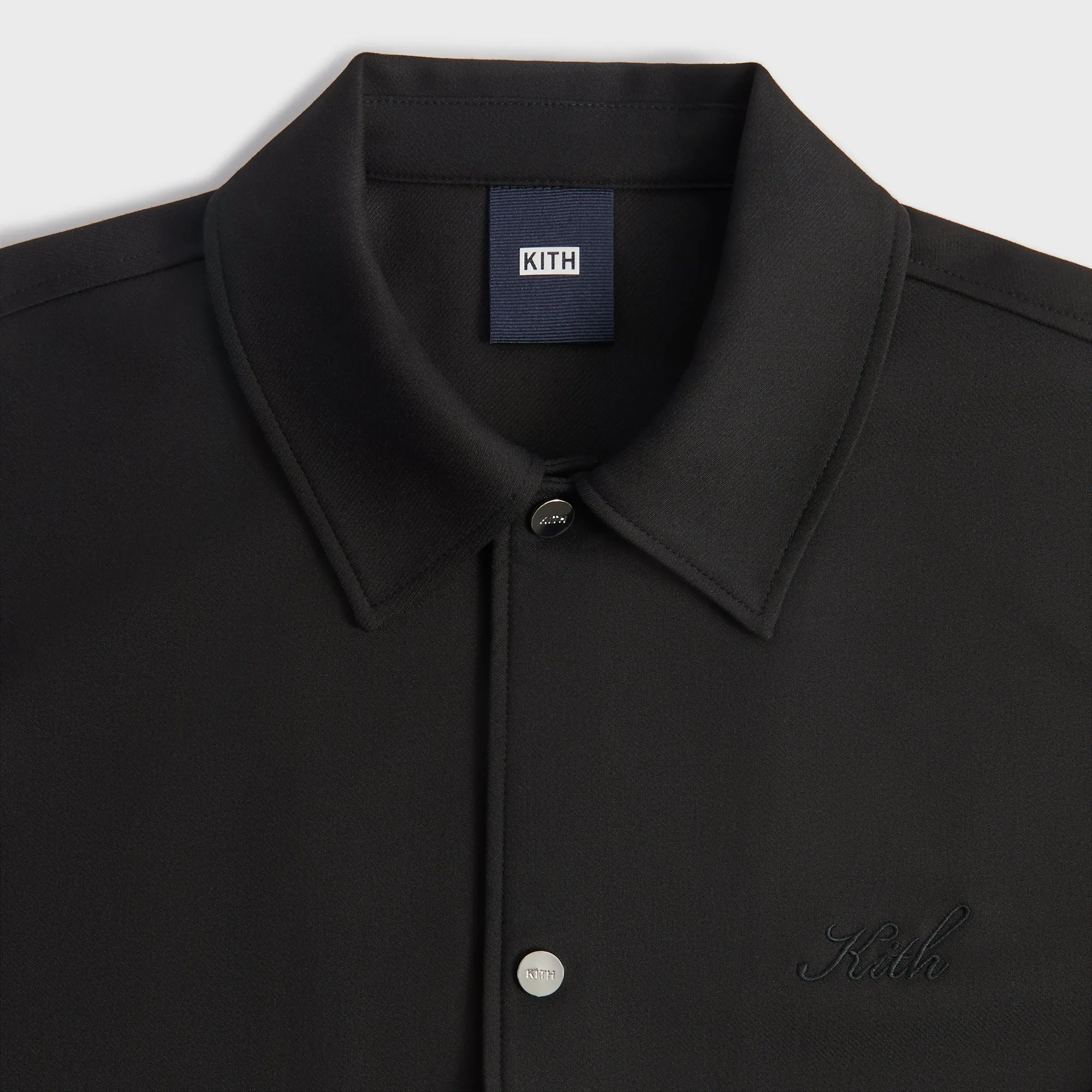 Kith Double Weave Coaches Jacket - Black Nightshirts Cotton Neck