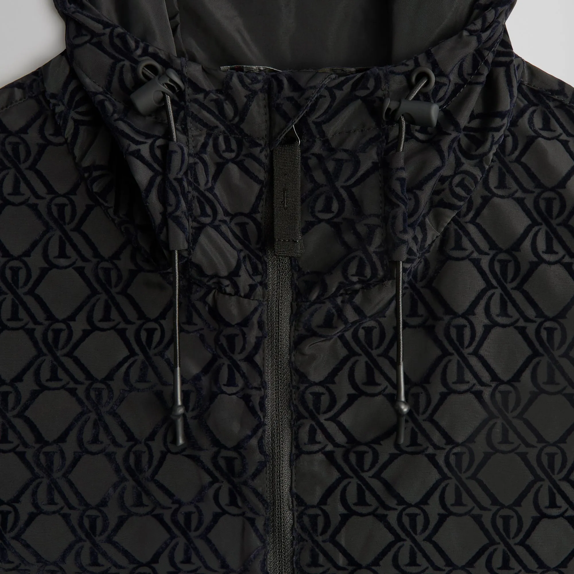 Kith Flocked Crest Damien Windbreaker -  Black Fashionable Fabric Anti-Impact