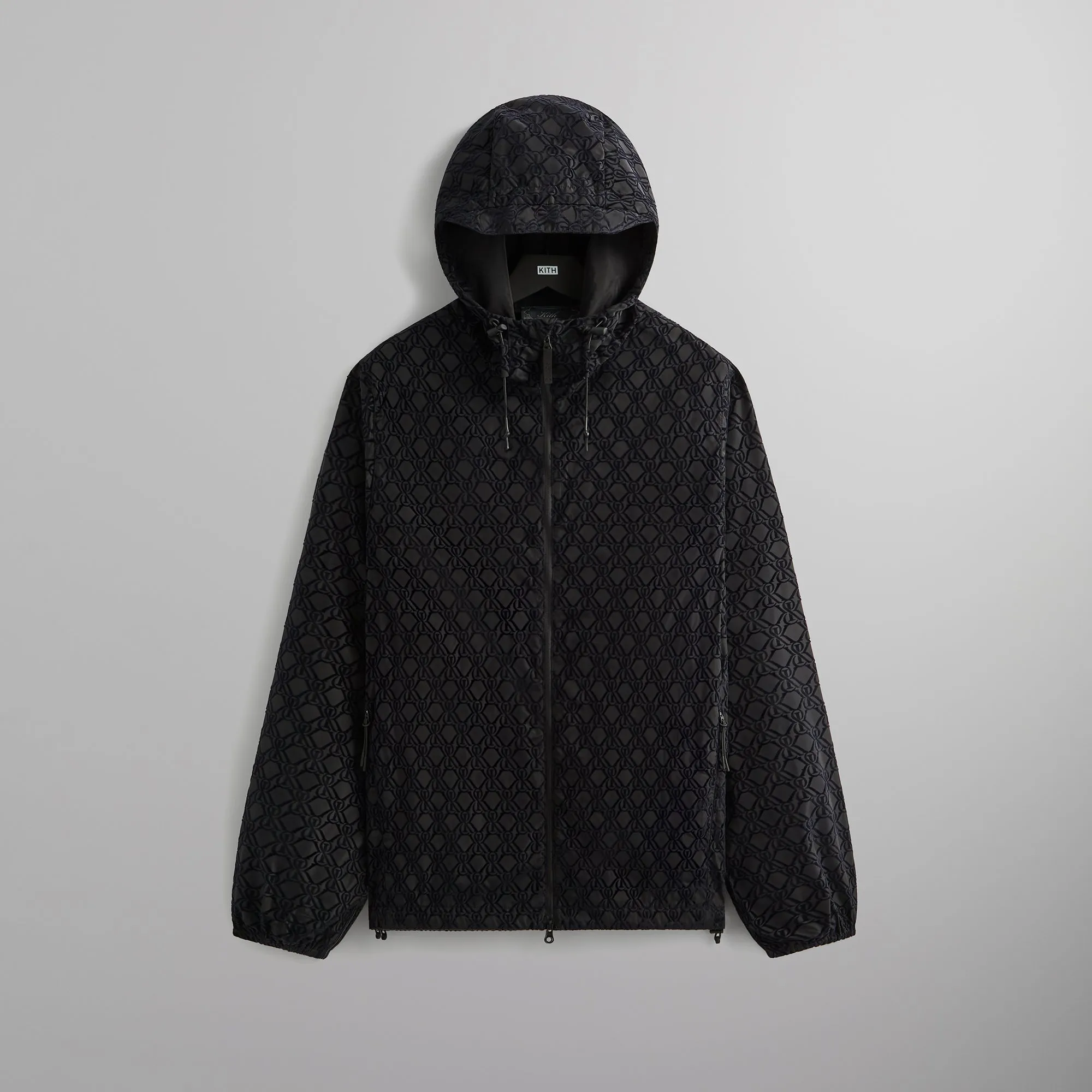 Waterproof Design Kith Flocked Crest Damien Windbreaker -  Black