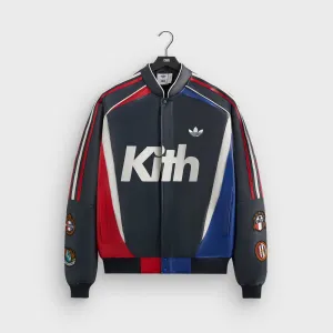Kith For Adidas Football Bomber Jacket - Legend Ink Anti - Brave Signature Trim