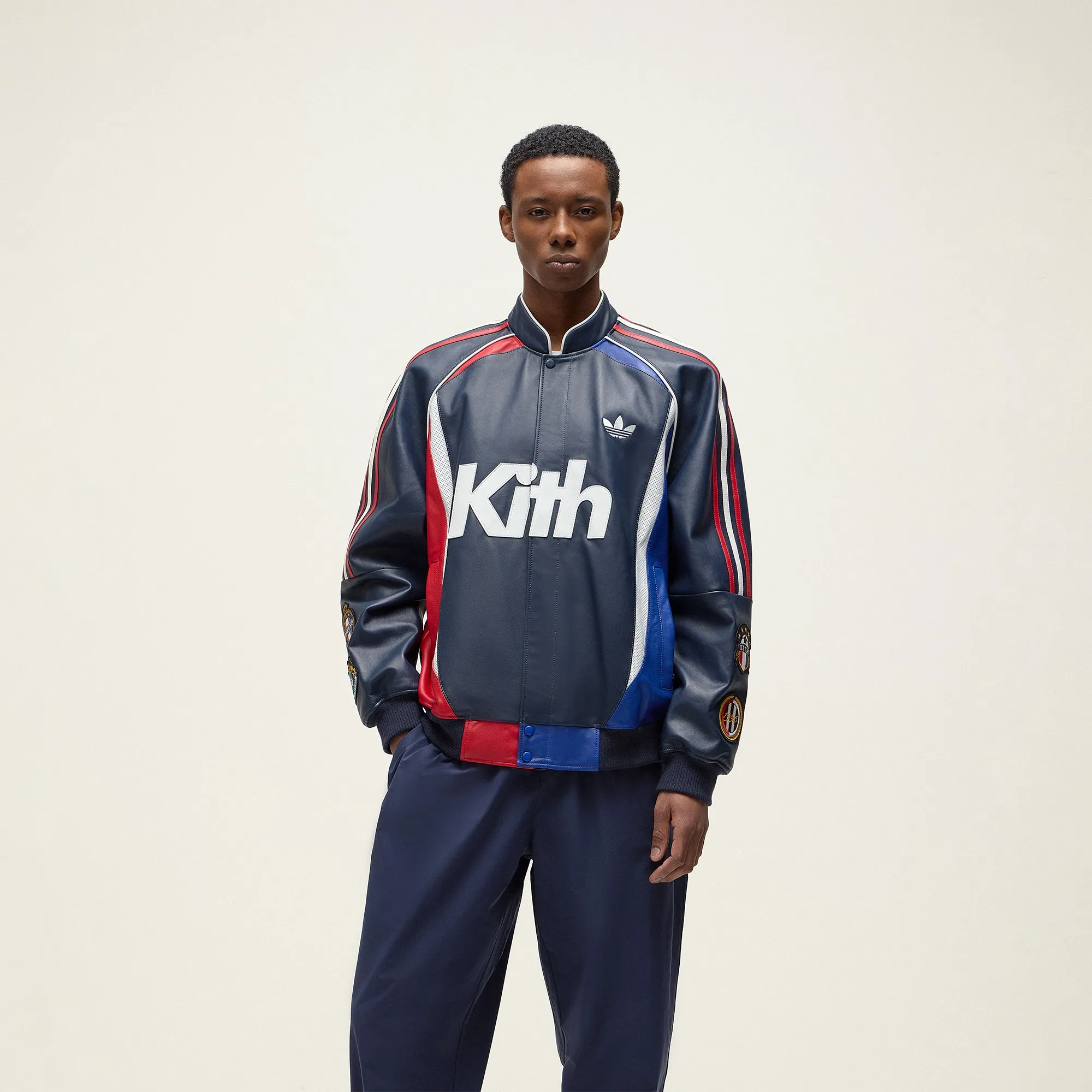 Reusable Parts Kith For Adidas Football Bomber Jacket - Legend Ink