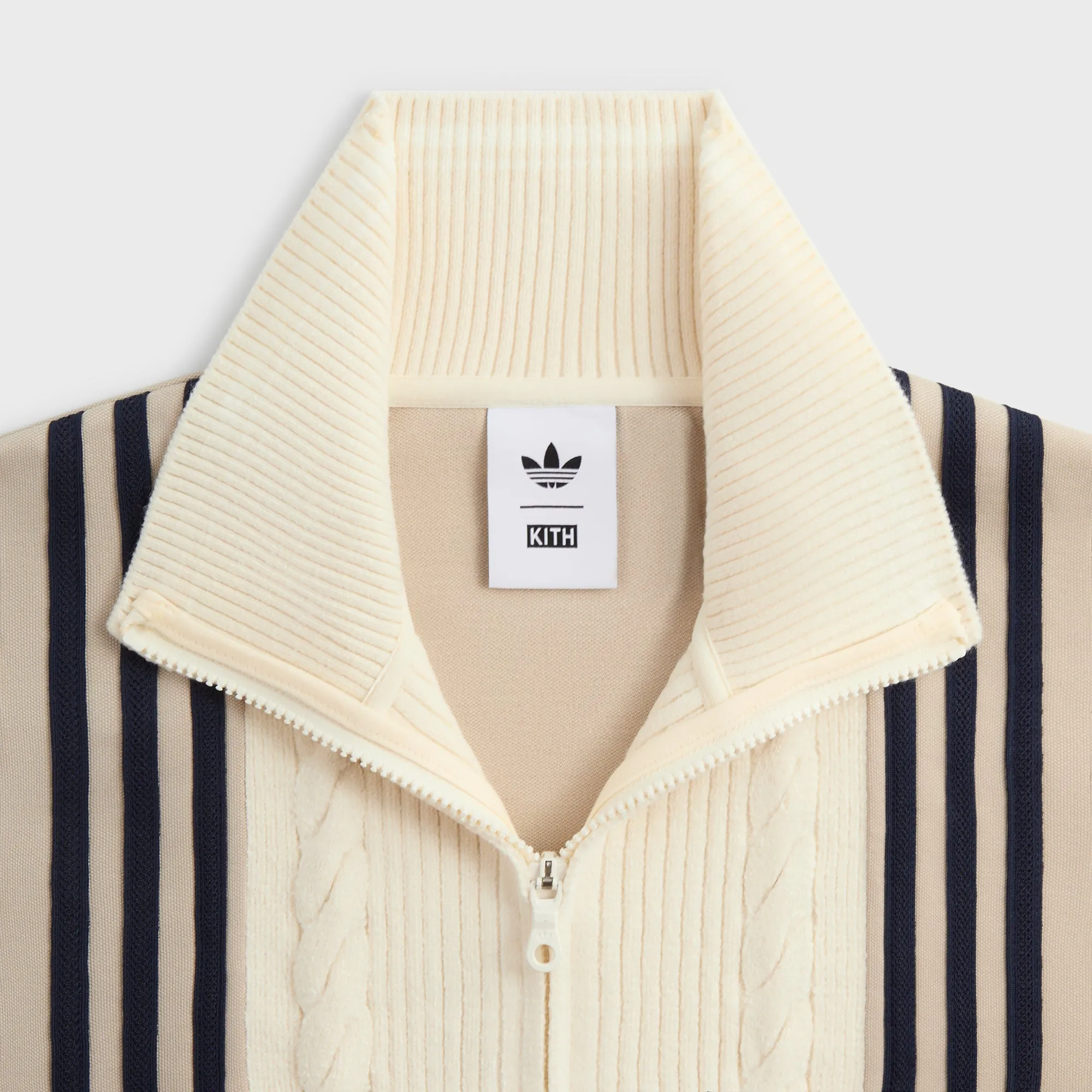 Pleated Finish Silk Lining Kith For Adidas Football Track Suit Top - Beige