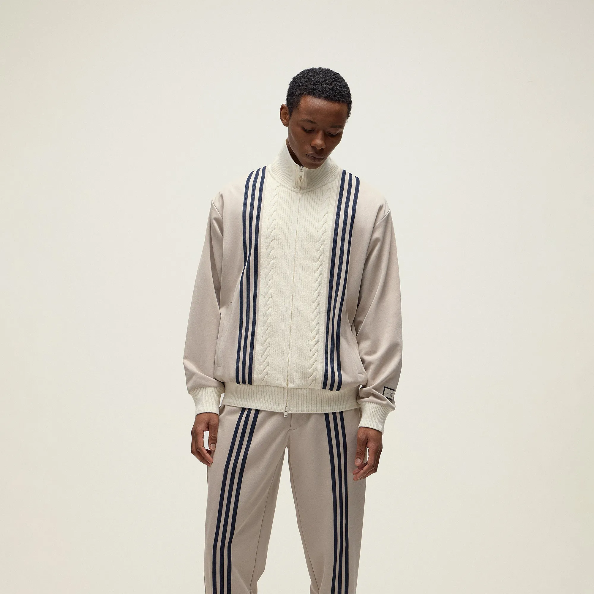 Comfortable Wrinkling Level Fringed Edge Index Kith For Adidas Football Track Suit Top - Beige